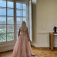 Elegant A Line Sweetheart Neck Beaded Satin Long Prom Dress Evening Dress SH2269