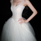 Elegant Ball Gown Spaghetti Strap Flowy Tulle Long Wedding Dress SH6623