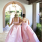 Sweety Pink A Line Spaghetti Strap Satin Long Bridesmaid Dress SH6304