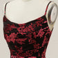 Vintage Mermaid Spaghetti Straps Burgundy Printed Velvet Long Prom Dress with Slit SH1921