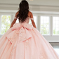 Sweety Pink Ball Gown Applique Sequin Tulle Satin Long Prom Dress Quinceanera Dress SH5167