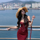 Dark Burgundy Mermaid Off the Shoulder Corset Satin Prom Dress Wedding Guest Dress SH4469