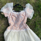 Vintage Princess Ball Gown Off the Shoulder Lace Tulle Prom Dress Evening Dress SH5905