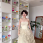 Elegant A Line Strapless Layered Organza Prom Dress Party Dress SH4609