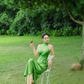 Charming Green Sheath Halter Satin Open Back Prom Dress 21th Birthday Dress SH4382
