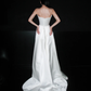 High-class Unique A Line Strapless White Satin Long Wedding Dress SH6629