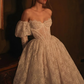 Princess Ball Gown Long Sleeve Corset White Lace Long Wedding Dress SH7360