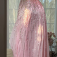 Pink Fairy A Line Strapless Shiny Sequin Chiffon Prom Dress Graduation Prom Dress SH5341