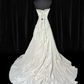 Vintage A Line Sweetheart Neck Beaded Pleated Satin Prom Dress Evening Dress SH5607