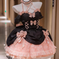 Black-pink Cute Ball Gown Off the Shoulder Bow Satin Tulle Short Prom Dress Homecoming Dress SH6438