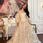 Apricot Vintage Ball Gown Long Sleeve Embroidery Beaded Satin Long Prom Dress SH5486