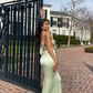 Elegant Mermaid Straps Light Green Satin Open Back Prom Dress Evening Dress SH2190