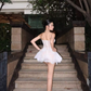 Cute A Line Spaghetti Strap White Lace Short Homecoming Dress Cocktail Dress SH3110