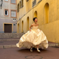 Simple Classic Ball Gown Strapless White Satin Tulle Long Wedding Dress  SH5099