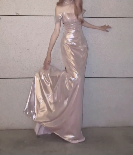 Romantic Light Pink Mermaid Satin Graduation Ball Gown 18th Birthday Dress with Slit SH4990