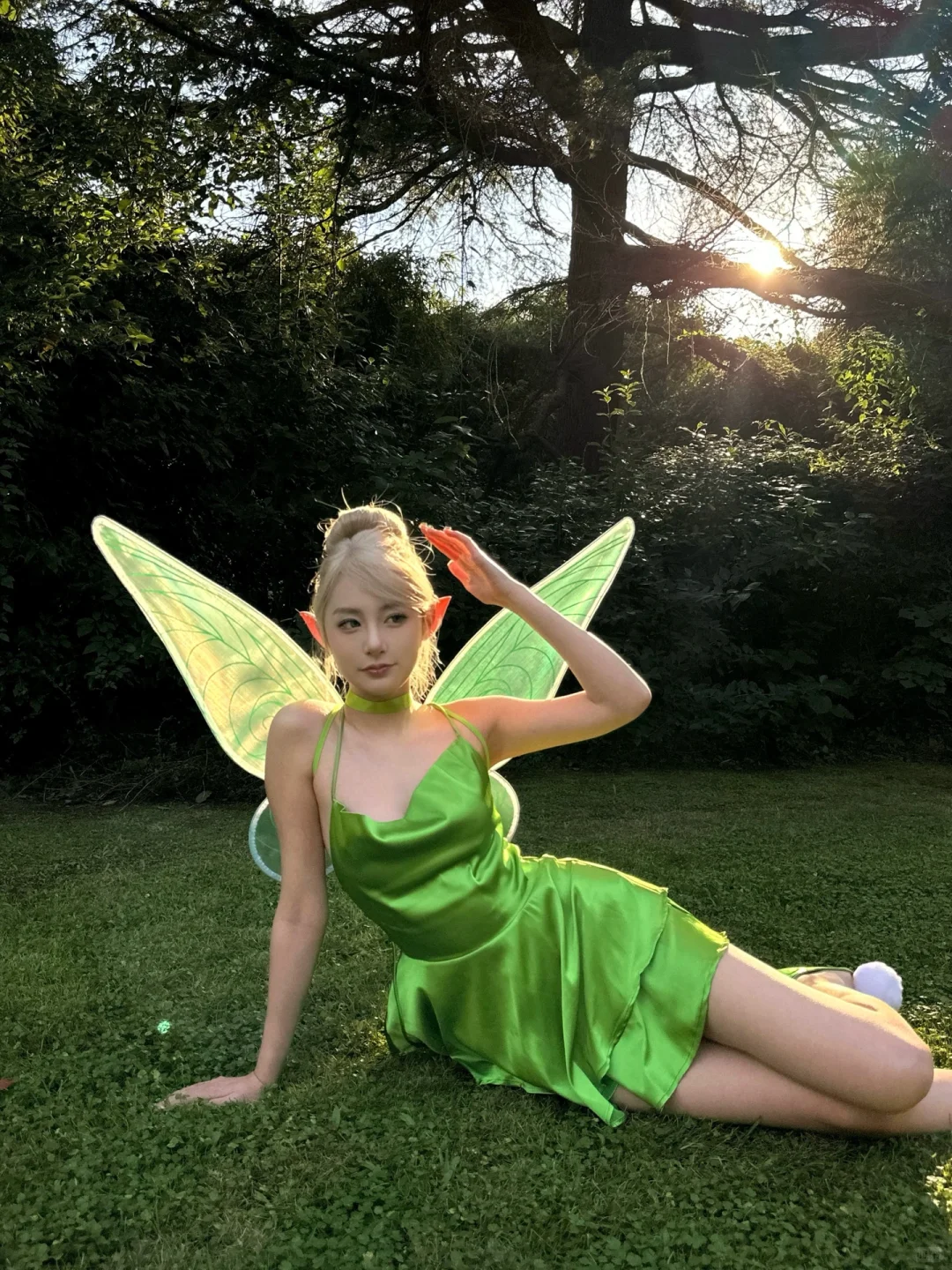 Cute A Line Spaghetti Strap Green Satin Open Back Homecoming Dress Party Dress SH3420