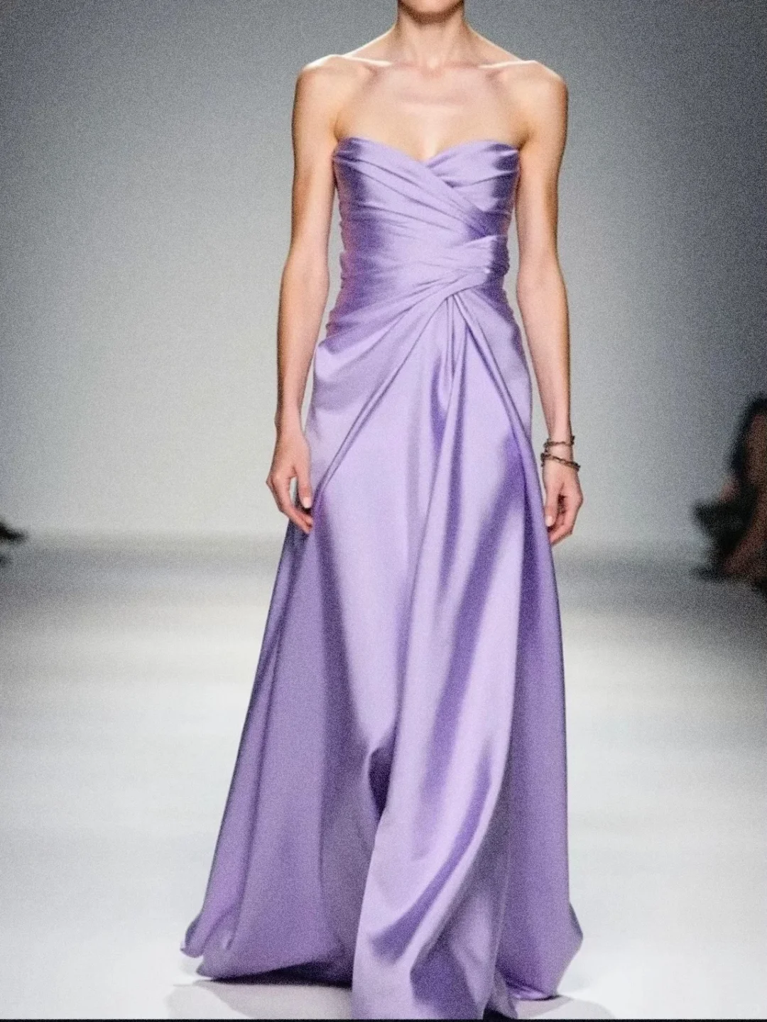 Purple Simple A Line Sweetheart Neck Pleated Satin Long Prom Dress Date Dress SH4891