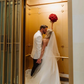 Classic A Line Sweetheart Neck White Pleated Satin Long Wedding Dress SH7113