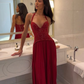 Sexy Burgundy A Line Halter Lace Chiffon Prom Dress Evening Dress SH6275