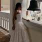Stunning Ball Gown Strapless Layered White Lace Prom Dress Wedding Dress SH4663
