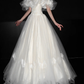 Elegant Princess Ball Gown Off the Shoulder Floral Tulle Wedding Dress SH5552