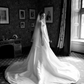Simple A Line Strapless Corset White Satin Long Wedding Dress SH8255