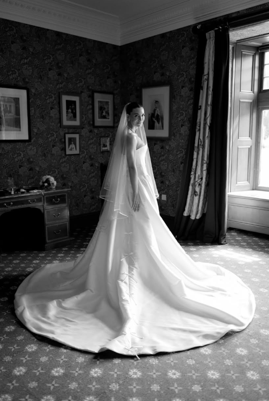 Simple A Line Strapless Corset White Satin Long Wedding Dress SH8255