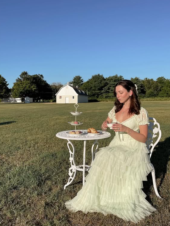 Stunning A Line Puff Green Lace Layered Tulle Prom Dress Evening Dress SH4877