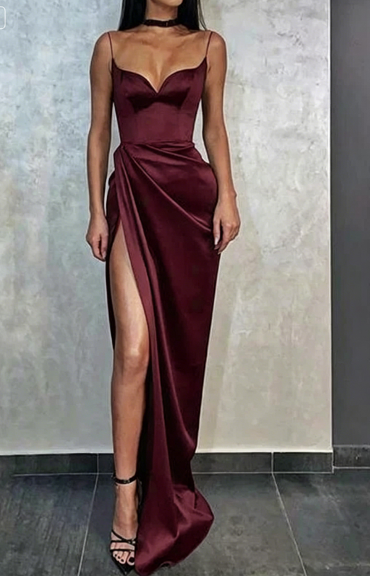 Black Mermaid Spaghetti Straps Cheap Long Evening Prom Dresses SA752