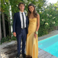 Spaghetti Strps Yellow Slit Long Prom Dress SH1033