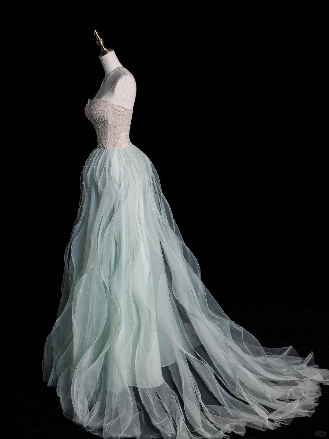 Elegant A Line Sweetheart Neck Sequin Beaded Mint Green Tulle Prom Dress Graduation Prom Dress SH2474