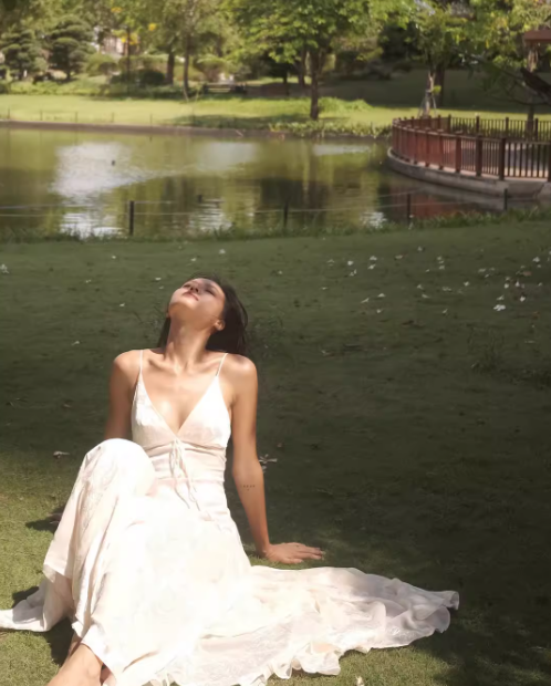 Elegant A Line Spaghetti Strap Print Floral Satin Long Party Dress Wedding Guest Dress SH3154