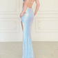 Dazzling Butterfly Beaded Sheath Spaghetti Strap Sequin Slit Prom Dress Evening Dress SH6761