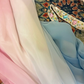 Vintage A Line Beaded Blue Pink Ombre Chiffon Prom Dress Wedding Guest Dress SH4652