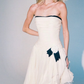 Classic White-black A Line Strapless Chiffon Short Prom Dress Homecoming Dress SH6394