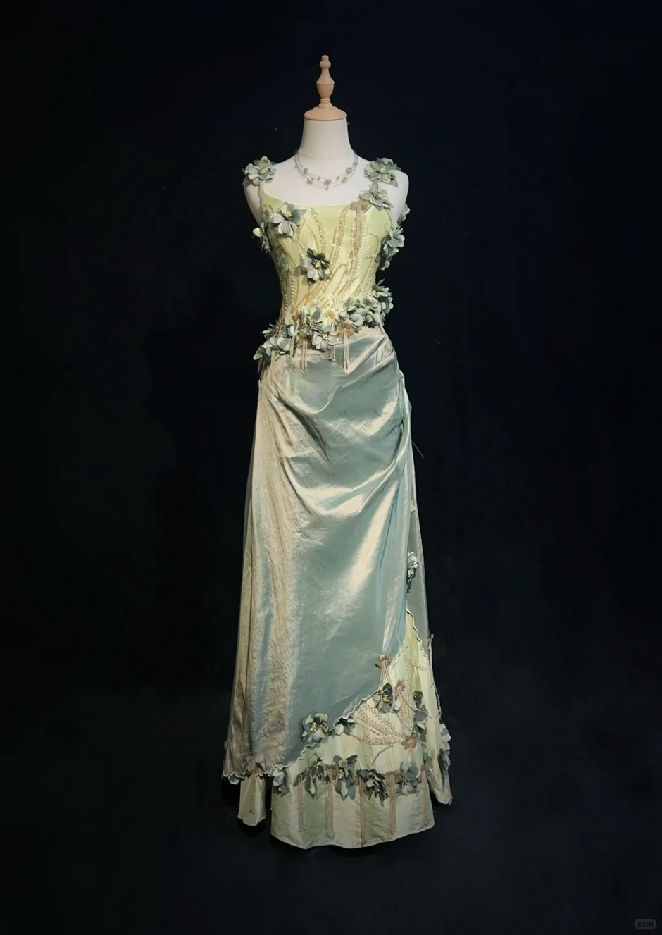Vintage Sheath Spaghetti Straps Green Shiny Prom Dresses Birthday Outfits