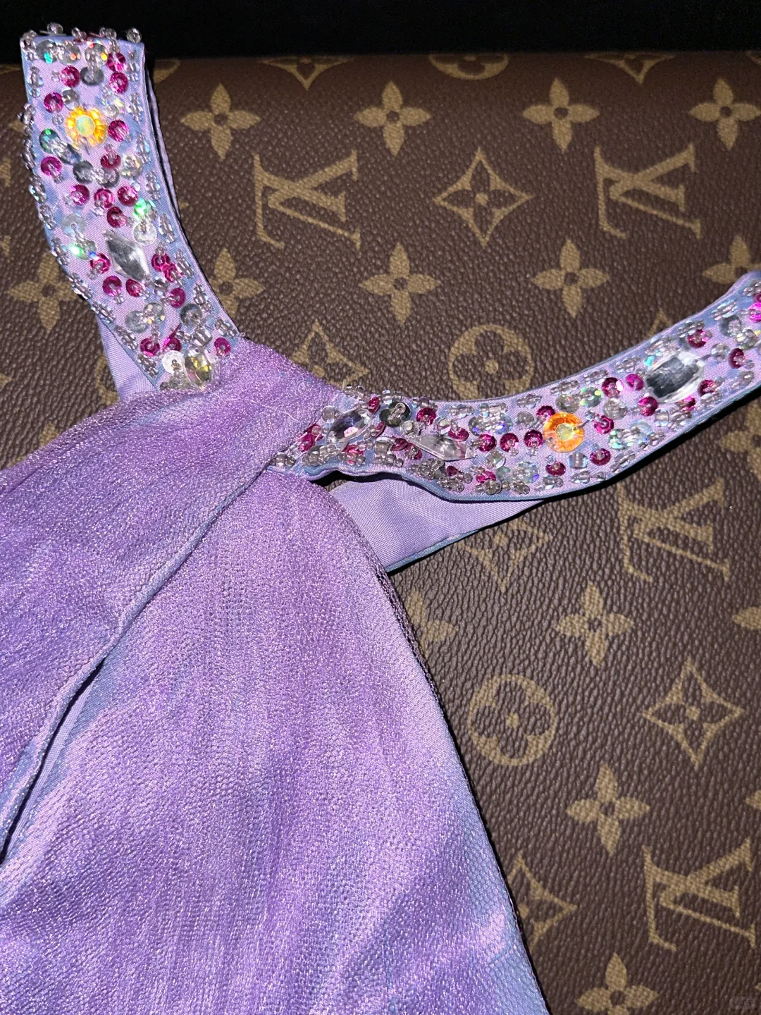 Stunning A Line Halter Beaded Sequin Purple Satin Tulle Long Party Dress Evening Dress SH3136
