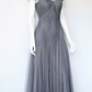 Vintage Simple Grey A Line Tulle Long Prom Dress Evening Dress SH5134