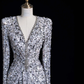 Stunning Sheath V Neck Long Sleeve Sliver Sequin Prom Dress Graduation Prom Dress SH2476