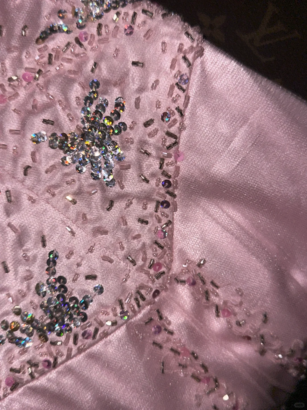 Gentle A Line One Shoulder Beaded Sequin Pink Tulle Satin Prom Dress Party Dress SH3073