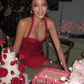 Sexy Sheath Strap Red Satin Short Homecoming Dress Birthday Dress SH2312