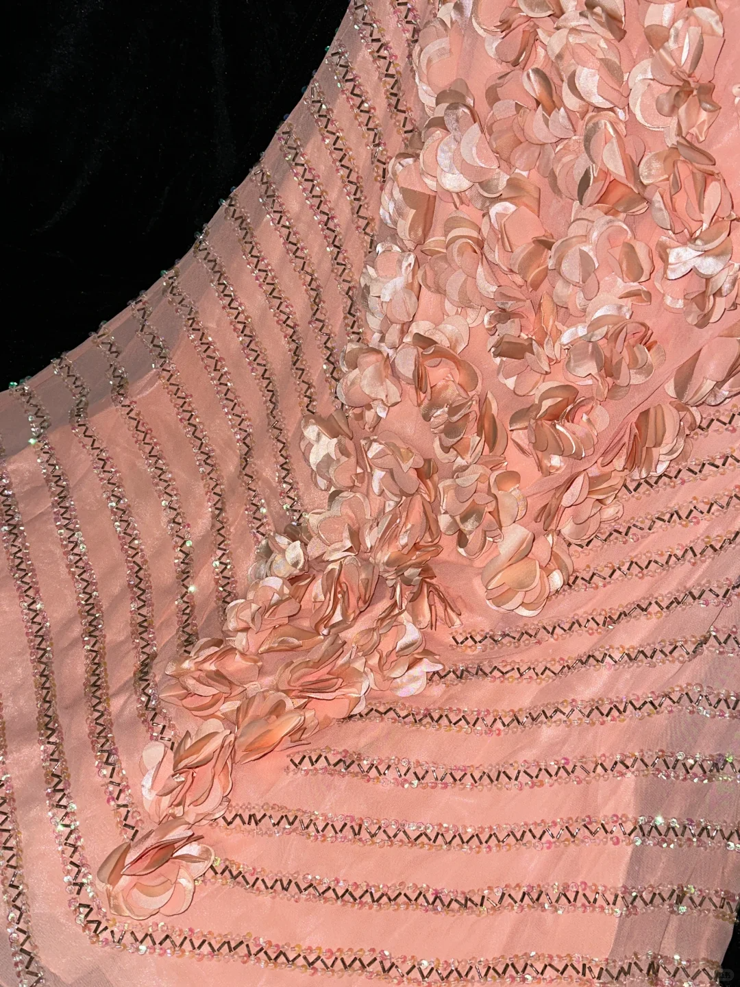 Pink Mermaid Sweetheart Neck Beaded Flower Chiffon Prom Dress Evening Dress SH3184