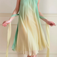 Vintage Yellow Green Ombre Beaded Chiffon Knee Length Wedding Guest Dress Prom Dress SH5442