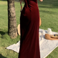 Elegant Sweetheart Spaghetti Straps Long Evening Dress Velvet Prom Dress SH749