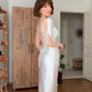 White Elegant Sheath Spaghetti Strap Classic Satin Prom Dress Outfits SH4864