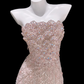 Stunning Light Pink Strapless Mermaid Layered Sequin Long Prom Dress SH5004