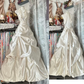 Ivory A Line Halter Beaded Satin Open Back Prom Dress Evening Dress SH5621