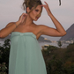 Sage Green Cute A Line Strapless Chiffon Prom Dress Evening Dress SH6358
