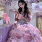 Princess Purple Ball Gown Off the Shoulder Floral Tulle Long Sweep Prom Dress 16th Birthday Dress SH4649