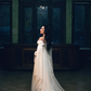 Unique Timeless A Line Long Sleeve Red Beaded White Chiffon Prom Dress Wedding Dress SH6686